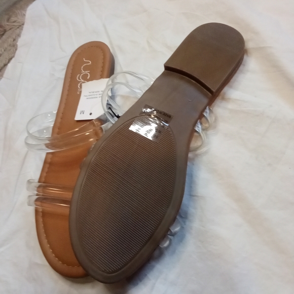 SUGAR WOMENS CLEAR STRAPPY BILAL SANDALS SZ M  7.5 - Picture 4 of 9
